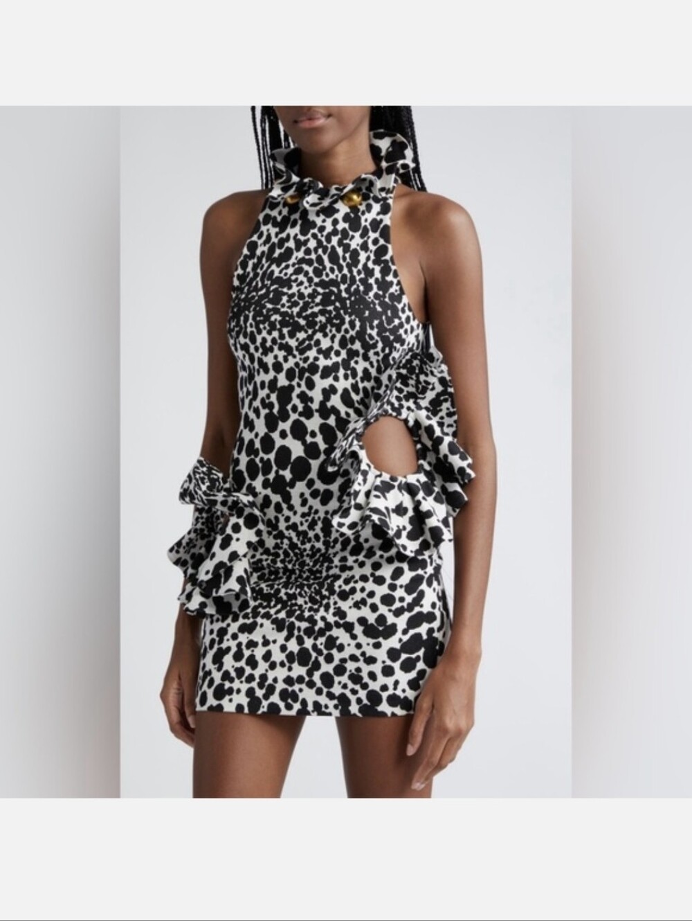 AREA NYC SS24 Dalmatian Flower Mini Dress XS